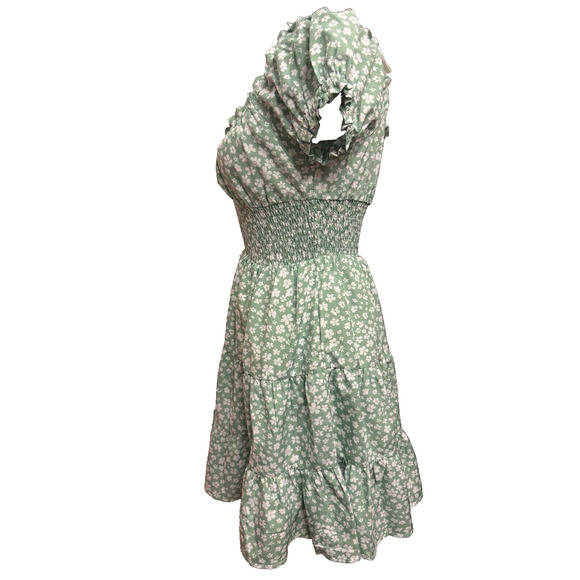Princess Polly Dress Womens 6 Light Green Milkmaid Tiered Skirt - Picture 4 of 7